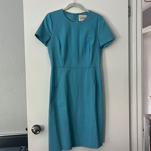 Land’s End Aqua Short Sleeve Slim and Structured Dress - NWOT